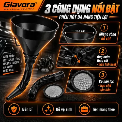 Phễu rót dầu nhớt đa năng Giavora - ảnh 2