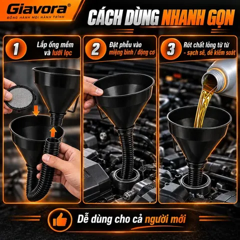 Phễu rót dầu nhớt đa năng Giavora - ảnh 6