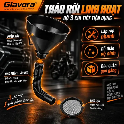 Phễu rót dầu nhớt đa năng Giavora - ảnh 7