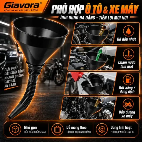 Phễu rót dầu nhớt đa năng Giavora - ảnh 8