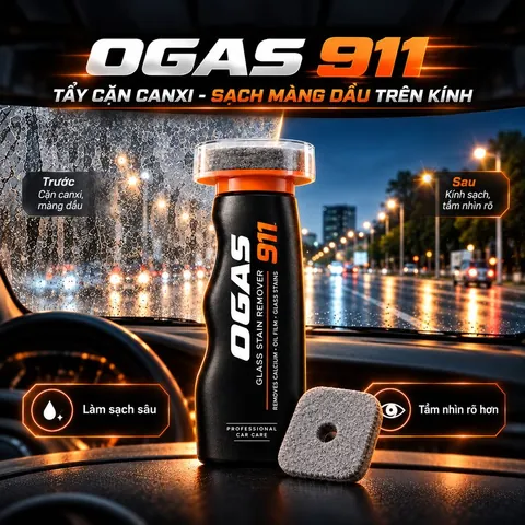 Combo OGAS 911 922 tẩy cặn canxi phủ nano kính ô tô - ảnh 2