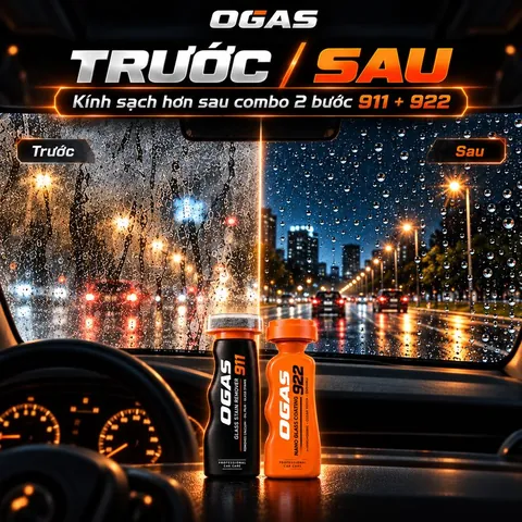 Combo OGAS 911 922 tẩy cặn canxi phủ nano kính ô tô - ảnh 4