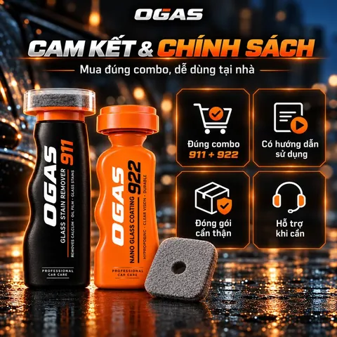 Combo OGAS 911 922 tẩy cặn canxi phủ nano kính ô tô - ảnh 8