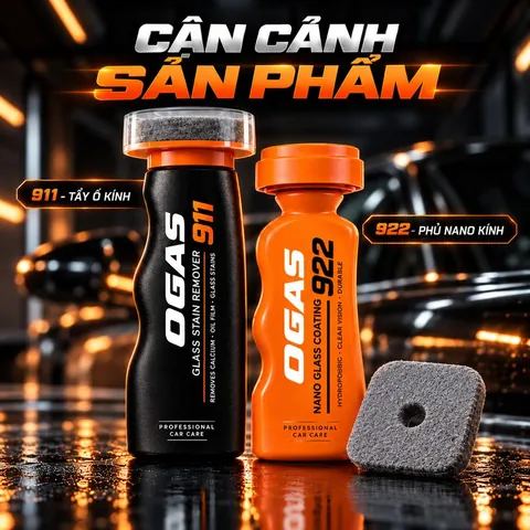 Combo OGAS 911 922 tẩy cặn canxi phủ nano kính ô tô - ảnh 9